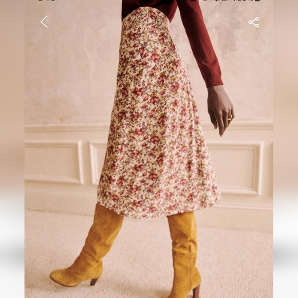 Sezane Maria Pink Floral Skirt - Picture 2 of 11